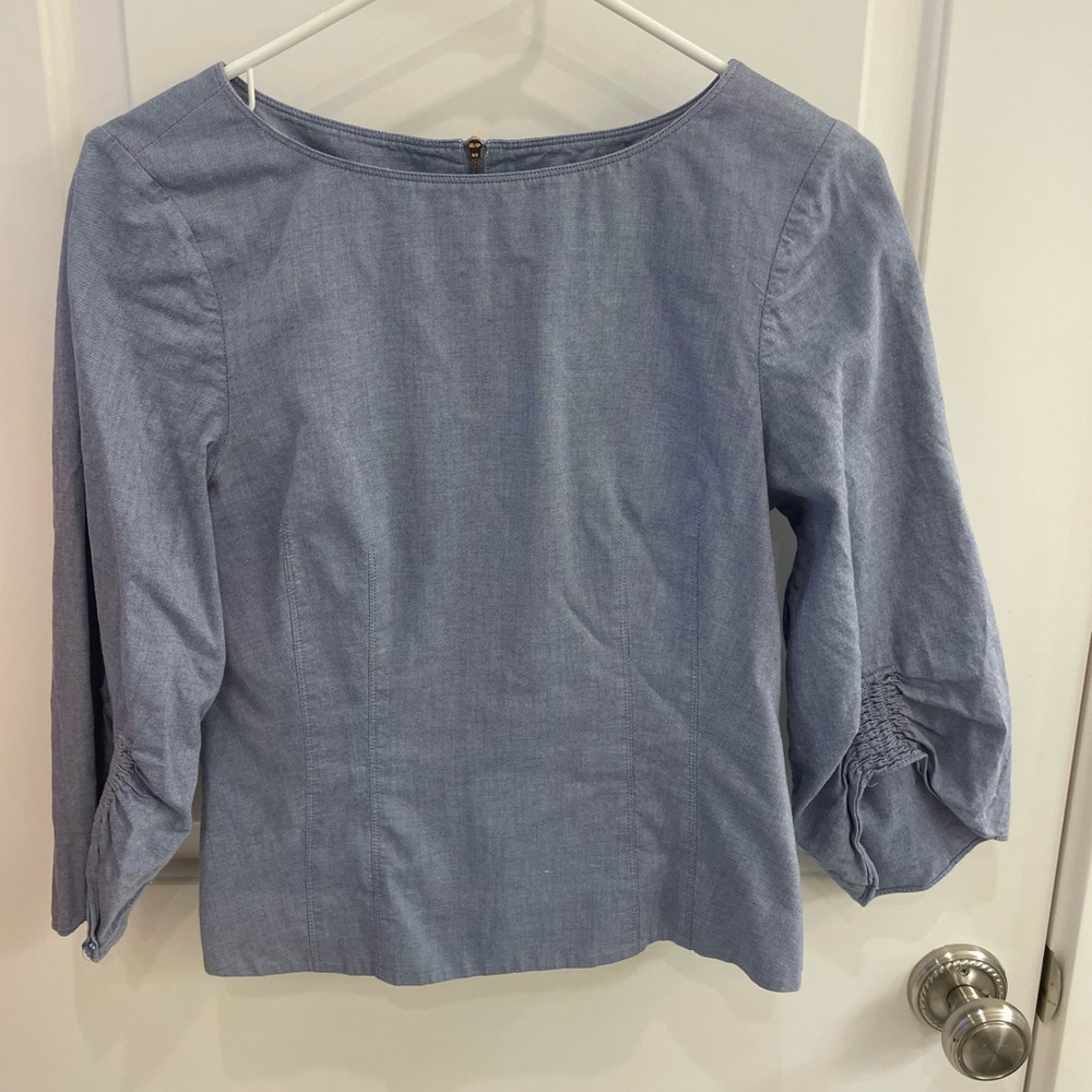 Tibi blue blouse